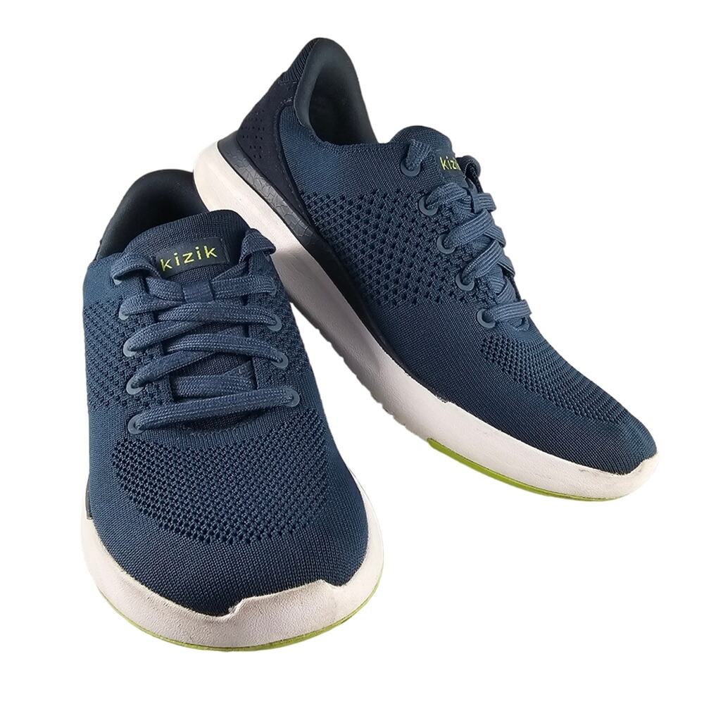 Kizik Shoes Womens Size 7 Lima Blue White Unisex Lace Up Slip On Hands Free